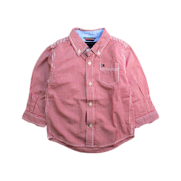A Red Long Sleeve Shirts from Tommy Hilfiger in size 12-18M for boy. (Front View)