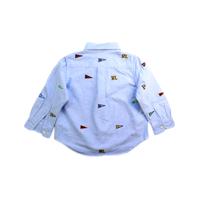 A Blue Long Sleeve Shirts from Ralph Lauren in size 12-18M for boy. (Back View)