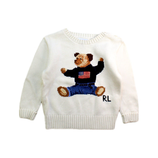 A White Knit Sweaters from Ralph Lauren in size 18-24M for boy. (Front View)