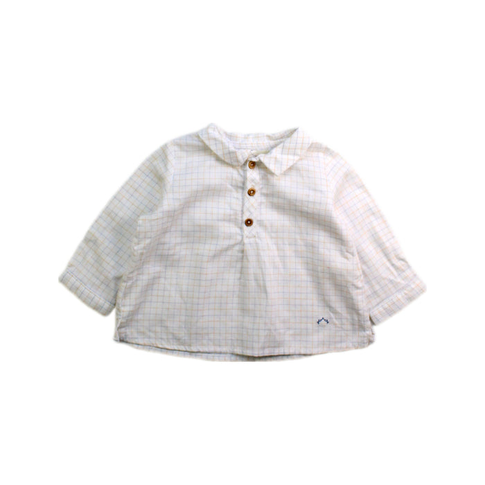 A White Long Sleeve Shirts from Nanos in size 3-6M for boy. (Front View)