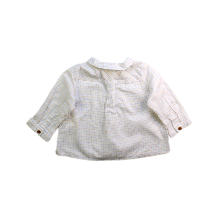 A White Long Sleeve Shirts from Nanos in size 3-6M for boy. (Back View)