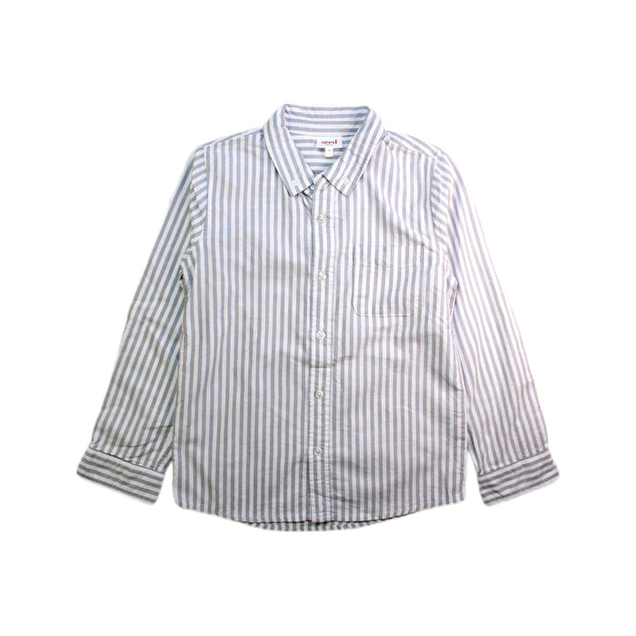 A White Long Sleeve Shirts from Seed in size 8Y for boy. (Front View)