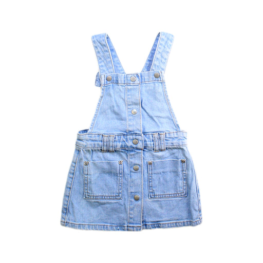 A Blue Overall Dresses from Seed in size 3T for girl. (Front View)