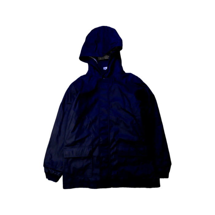 A Navy Rain Jackets from Petit Bateau in size 8Y for boy. (Front View)