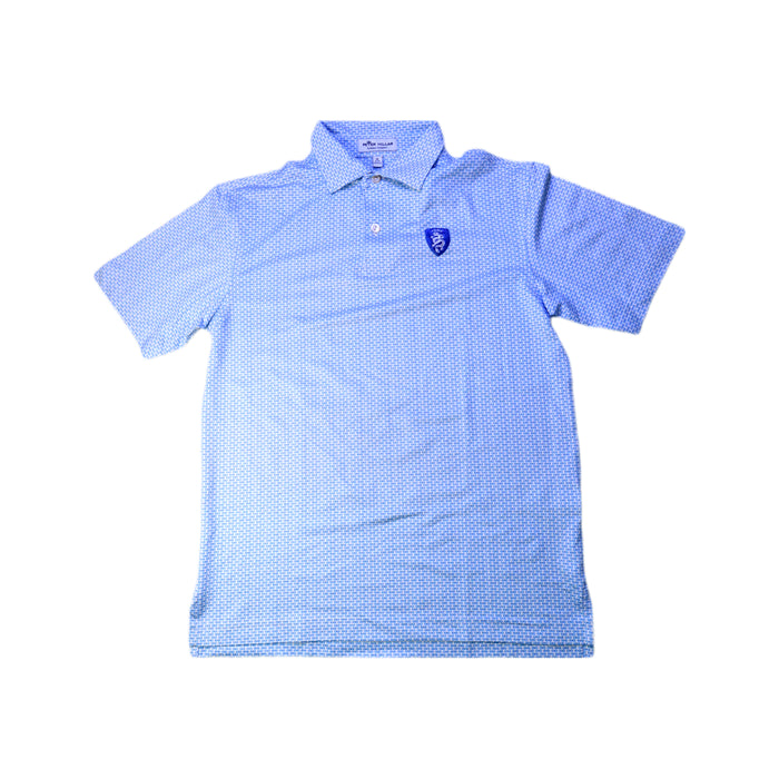 A Blue Short Sleeve Polos from Peter Millar in size 9Y for boy. (Front View)