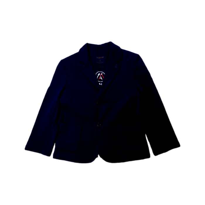 A Navy Blazers from Mayoral in size 6T for boy. (Front View)