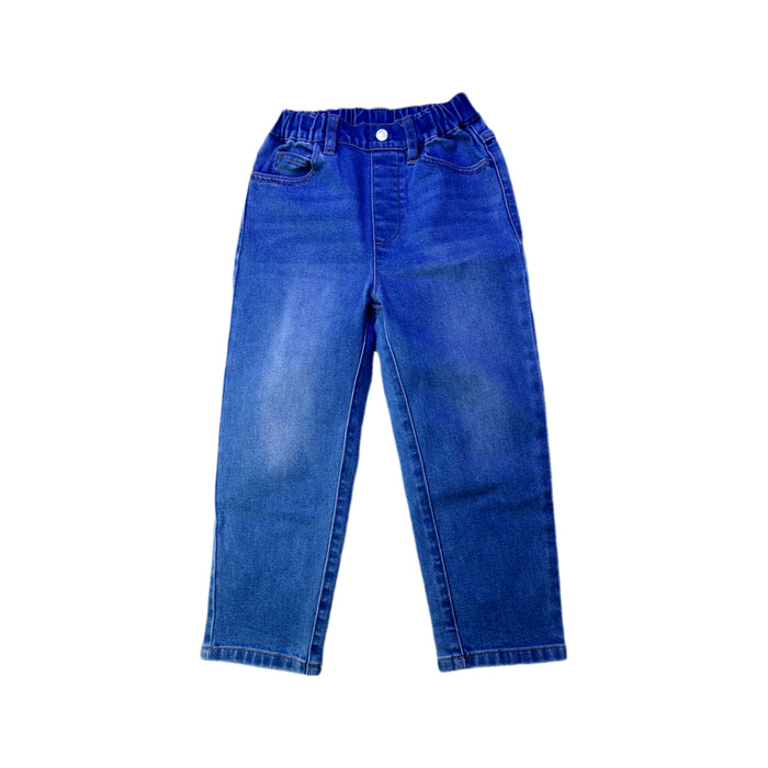 A Blue Jeans from Petit Bateau in size 4T for boy. (Front View)