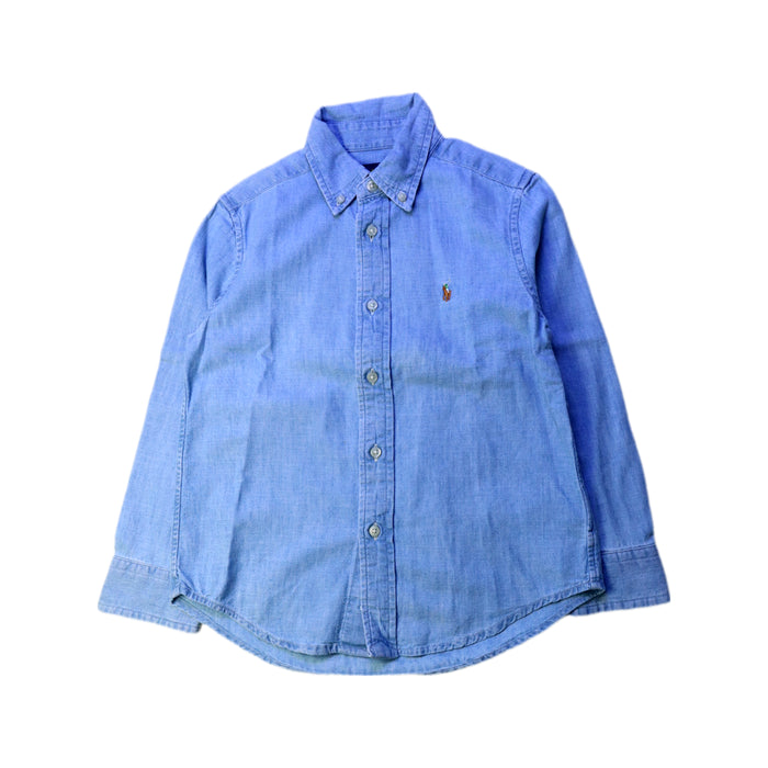 A Blue Long Sleeve Shirts from Ralph Lauren in size 5T for boy. (Front View)