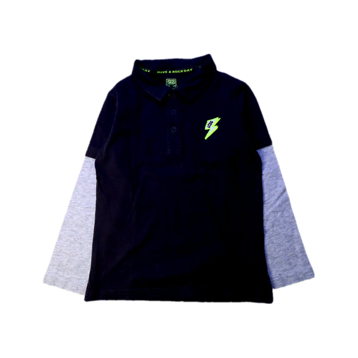 A Navy Long Sleeve Polos from La Compagnie des Petits in size 6T for boy. (Front View)