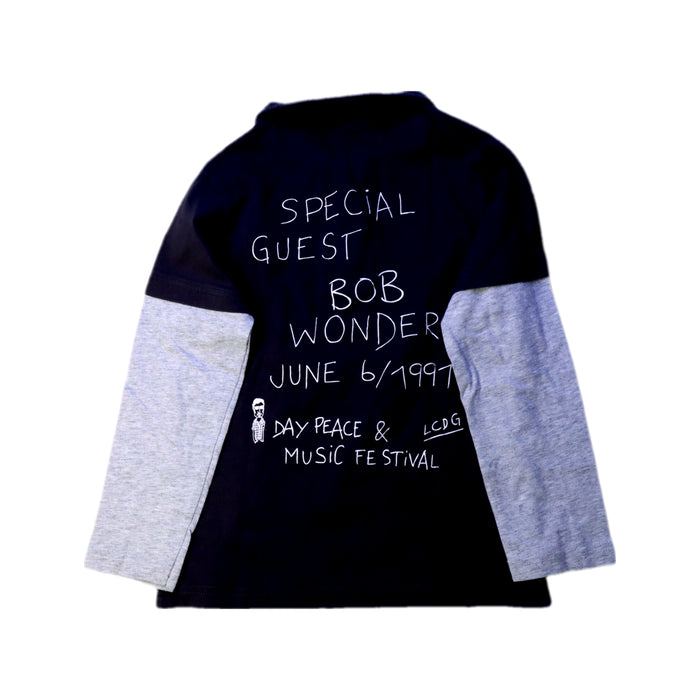 A Navy Long Sleeve Polos from La Compagnie des Petits in size 6T for boy. (Back View)