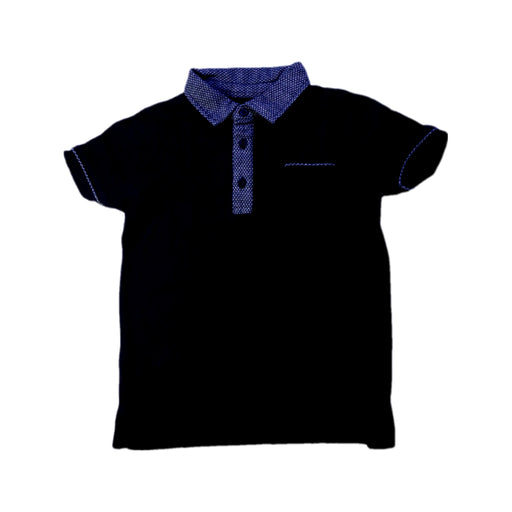A Black Short Sleeve Polos from Mayoral in size 6T for boy. (Front View)
