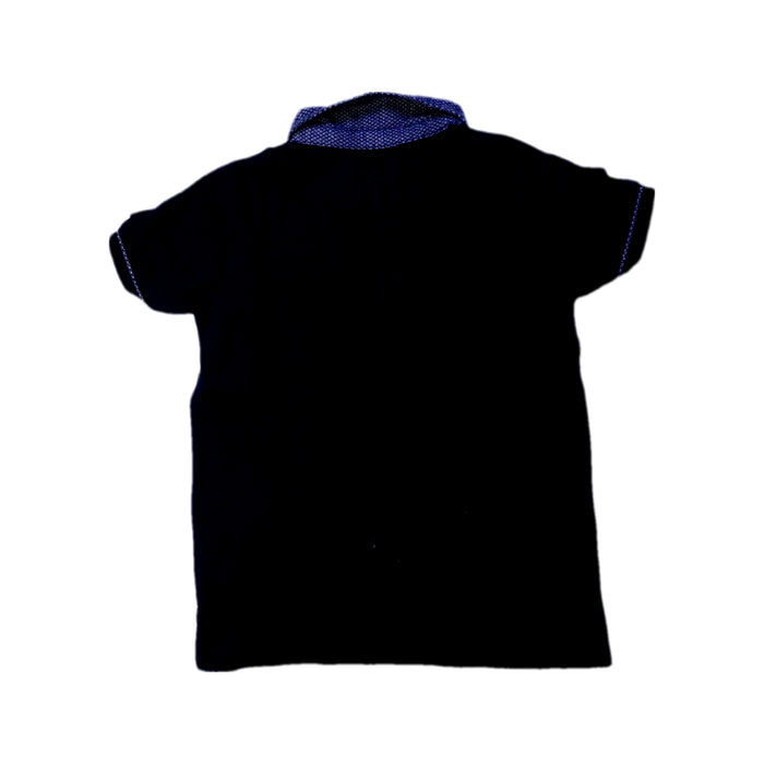 A Black Short Sleeve Polos from Mayoral in size 6T for boy. (Back View)