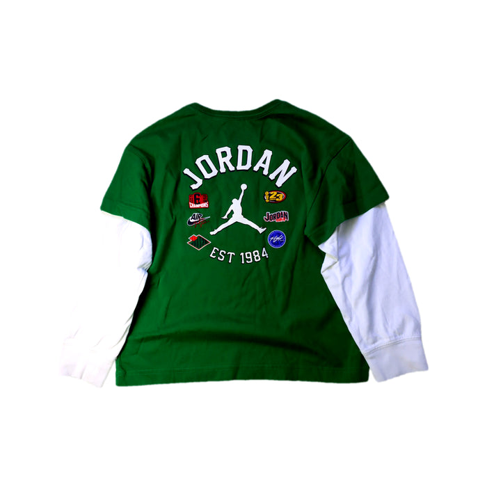 A Green Short Sleeve T Shirts from Air Jordan in size 7Y for boy. (Back View)