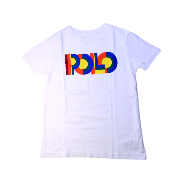 A White Short Sleeve T Shirts from Polo Ralph Lauren in size 6T for boy. (Front View)