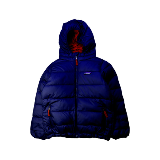 A Navy Puffer/Quilted Jackets from Patagonia in size 5T for boy. (Front View)