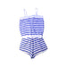 A Blue Sleeveless Rompers from Petit Bateau in size 12Y for girl. (Back View)