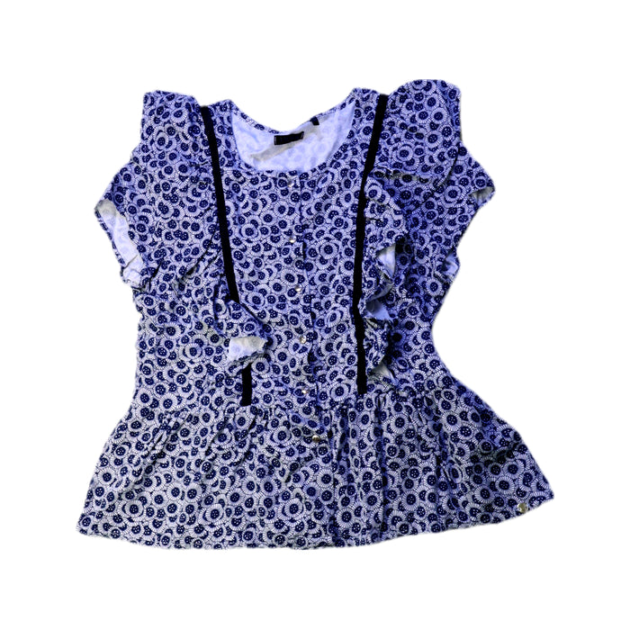 A Blue Short Sleeve Tops from IKKS in size 10Y for girl. (Front View)