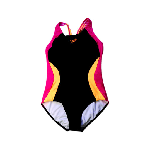 A Black Swimsuits from Speedo in size 13Y for girl. (Front View)