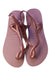 A Pink Flip Flops from Havaianas in size 12Y for girl. (Back View)
