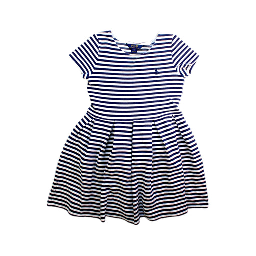 A Navy Short Sleeve Dresses from Polo Ralph Lauren in size 8Y for girl. (Front View)