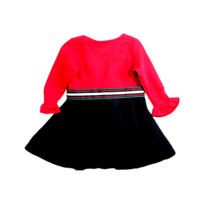 A Red Long Sleeve Dresses from Ralph Lauren in size 6-12M for girl. (Back View)
