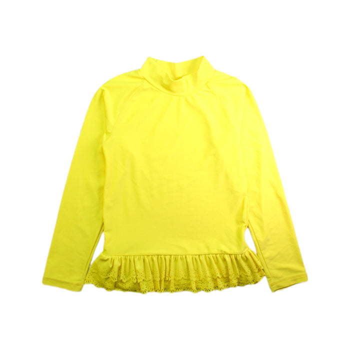 A Yellow Rash Guards from Seed in size 8Y for girl. (Front View)