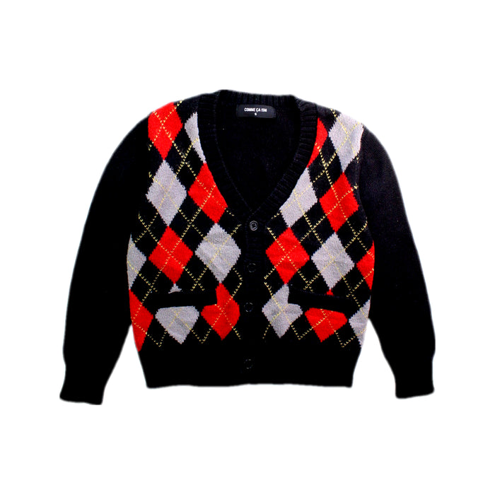 A Black Cardigans from Comme Ca Ism in size 3T for neutral. (Front View)