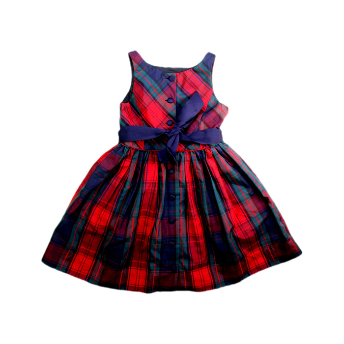 A Red Sleeveless Dresses from Polo Ralph Lauren in size 5T for girl. (Back View)