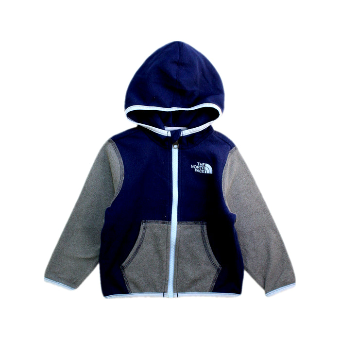 A Navy Zippered Sweatshirts from The North Face in size 12-18M for boy. (Front View)