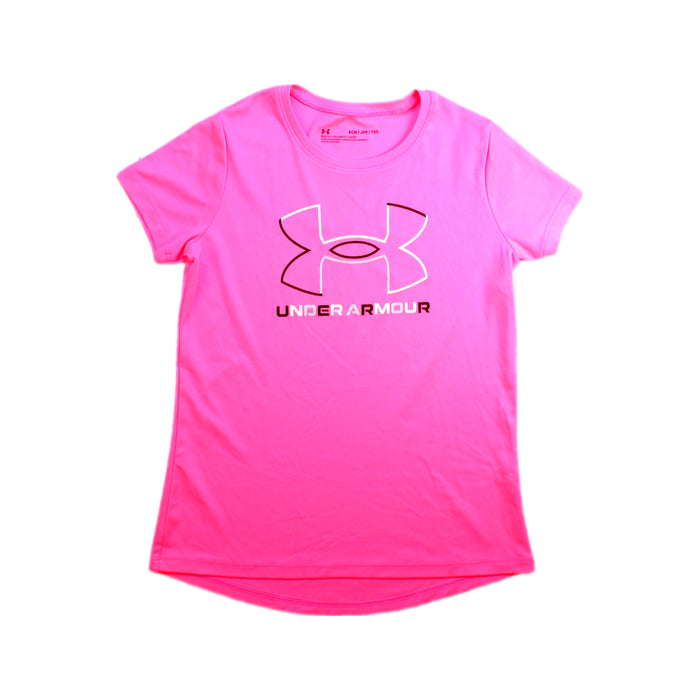 A Pink Active Tops from Under Armour in size 6T for girl. (Front View)