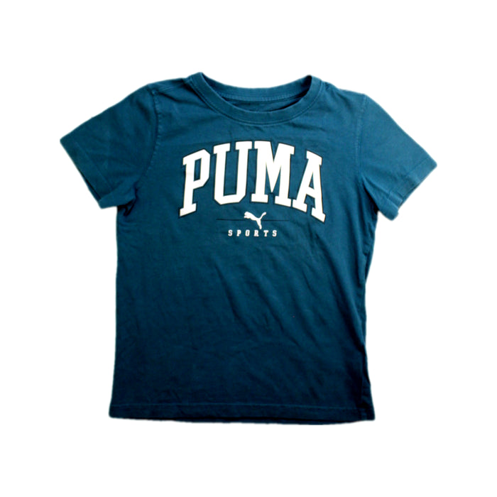 A Blue Short Sleeve T Shirts from Puma in size 7Y for neutral. (Front View)