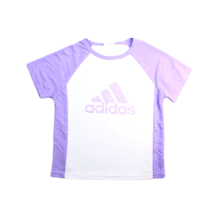 A Purple Short Sleeve T Shirts from Adidas in size 7Y for girl. (Front View)