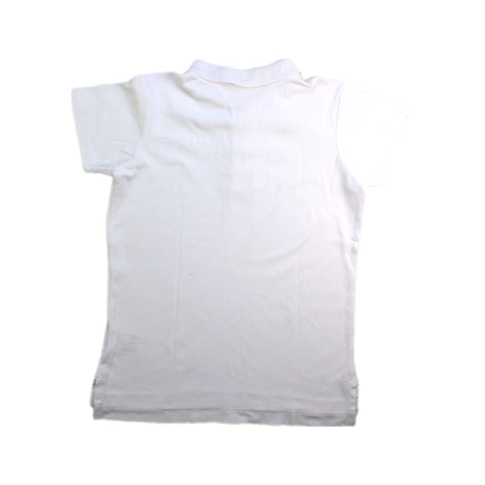 A White Short Sleeve Polos from Lands' End in size 7Y for boy. (Back View)