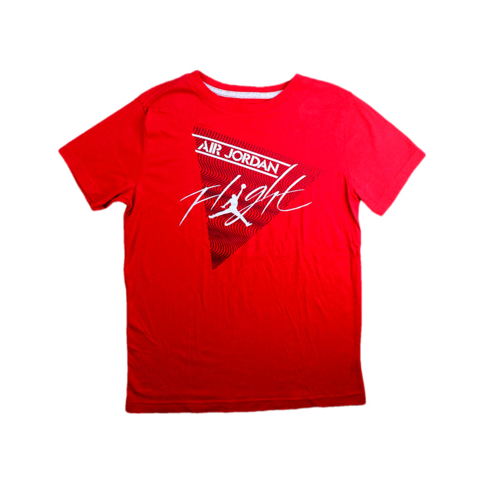 A Red Short Sleeve T Shirts from Air Jordan in size 12Y for boy. (Front View)
