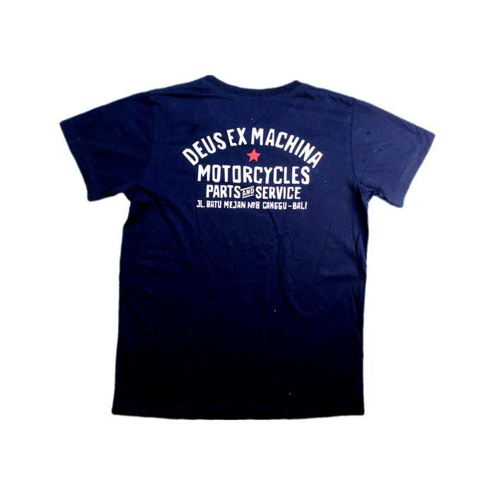 A Navy Short Sleeve T Shirts from Deus Ex Machina in size 14Y for boy. (Back View)