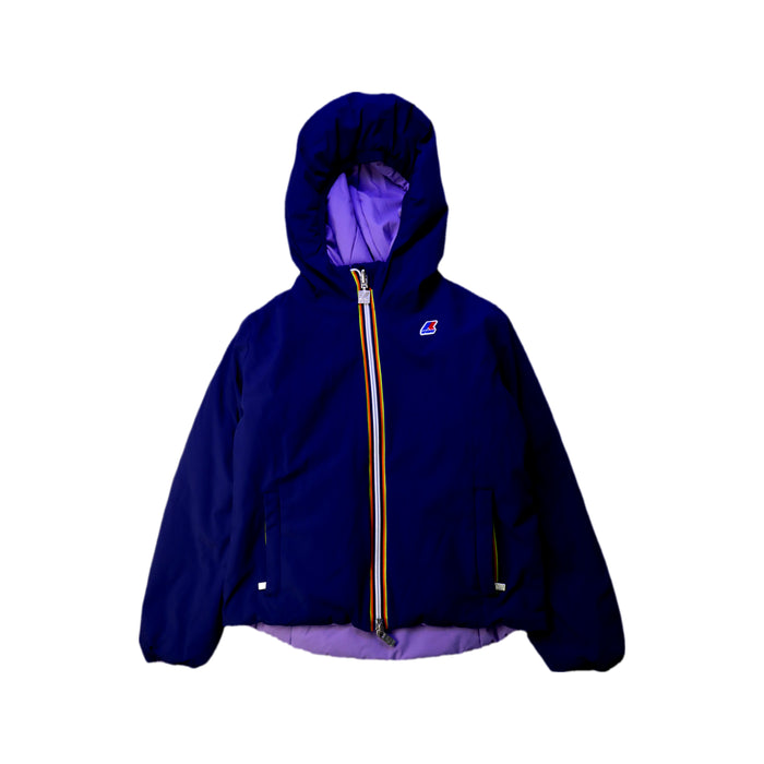 A Blue Lightweight Jackets from K-Way in size 8Y for neutral. (Front View)