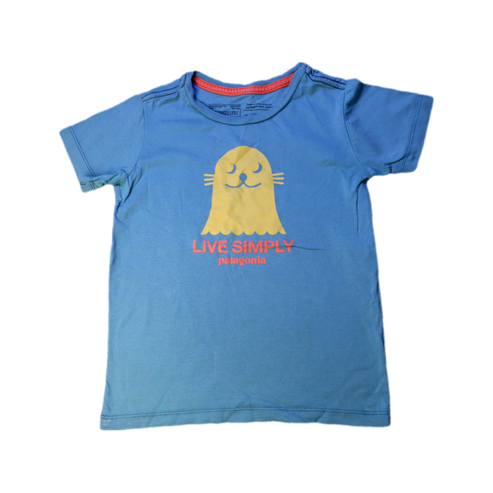 A Blue Short Sleeve T Shirts from Patagonia in size 5T for boy. (Front View)