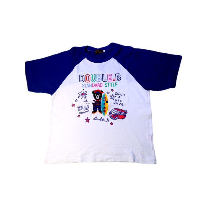 A White Short Sleeve T Shirts from Miki House in size 7Y for boy. (Front View)