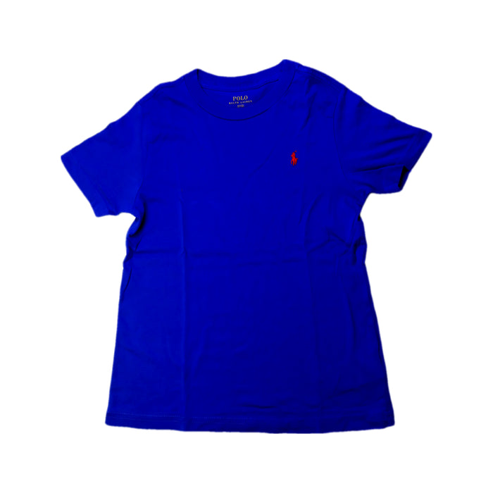 A Blue Short Sleeve T Shirts from Polo Ralph Lauren in size 5T for boy. (Front View)