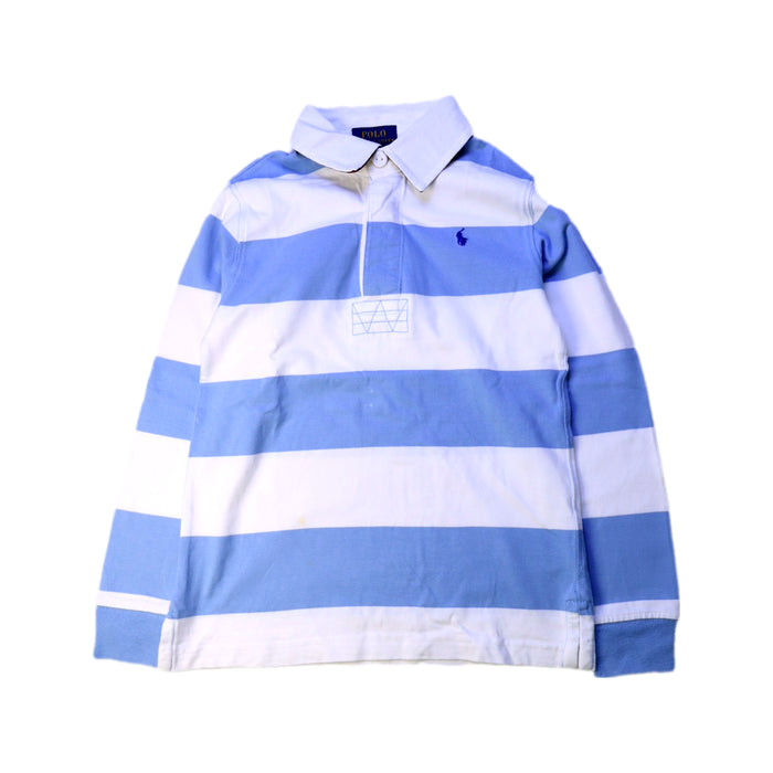 A White Long Sleeve Polos from Polo Ralph Lauren in size 6T for boy. (Front View)