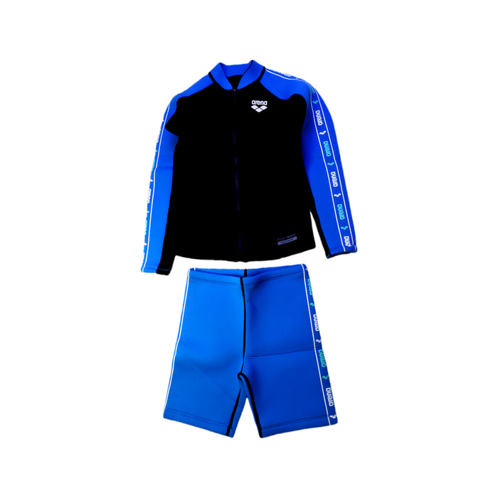 A Black Wetsuits from Arena in size 7Y for boy. (Front View)