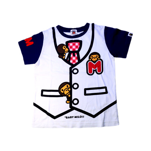 A White Short Sleeve T Shirts from Bape by A Bathing Ape in size 5T for boy. (Front View)