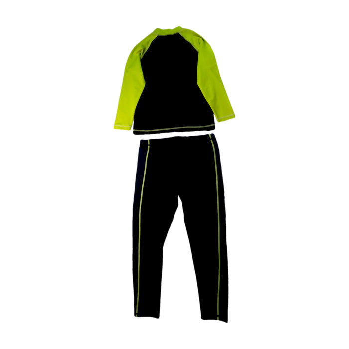 A Green Wetsuits from Aquasport in size 6T for boy. (Back View)