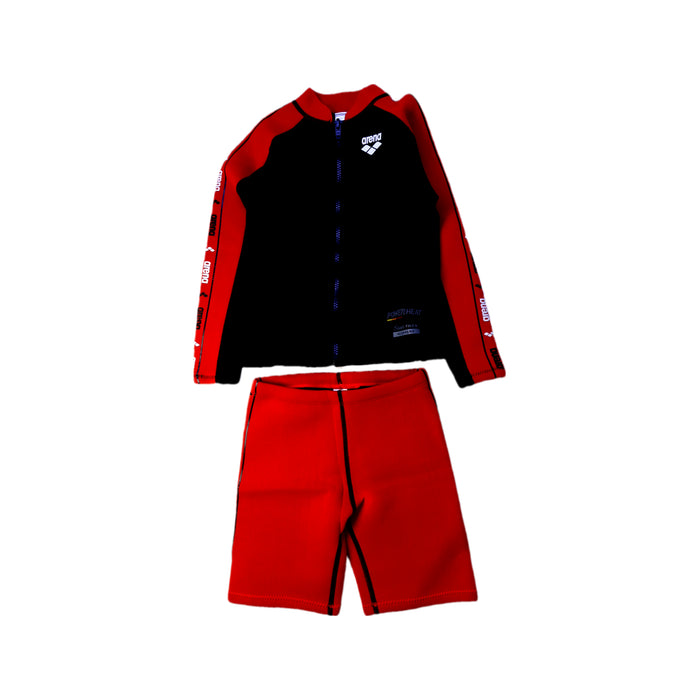 A Red Wetsuits from Arena in size 5T for boy. (Front View)