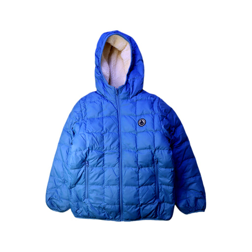 A Blue Puffer/Quilted Coats & Outerwear from Petit Bateau in size 7Y for boy. (Front View)