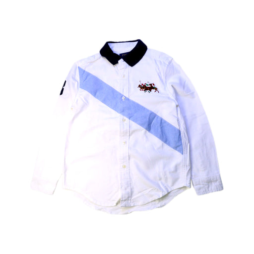 A White Long Sleeve Shirts from Polo Ralph Lauren in size 6T for boy. (Front View)