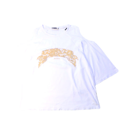 A White Short Sleeve T Shirts from Diesel in size 8Y for girl. (Front View)