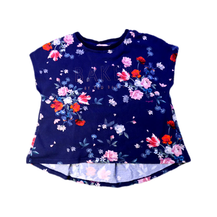A Navy Short Sleeve Tops from Baker by Ted Baker in size 9Y for girl. (Front View)