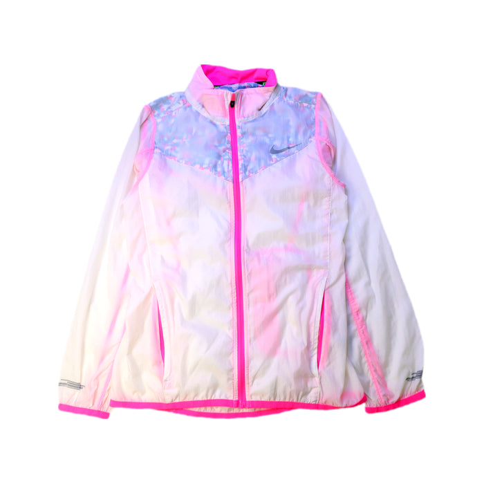 A White Lightweight Jackets from Nike in size 10Y for girl. (Front View)