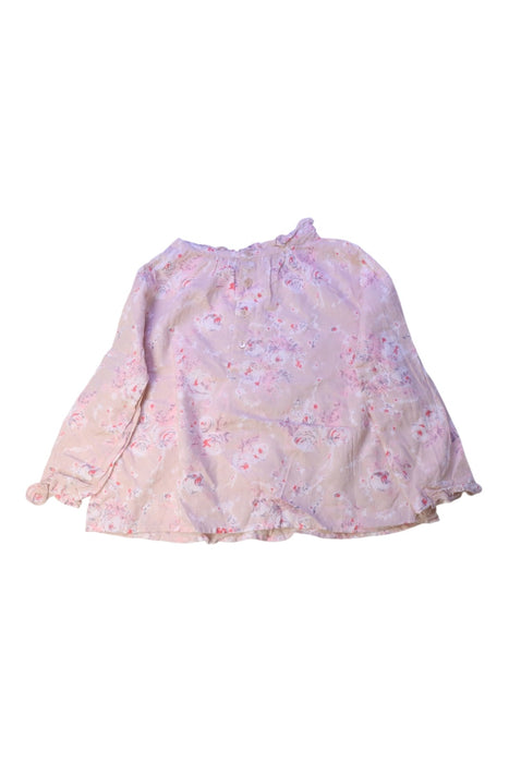 A Pink Long Sleeve Tops from Bonpoint in size 4T for girl. (Back View)